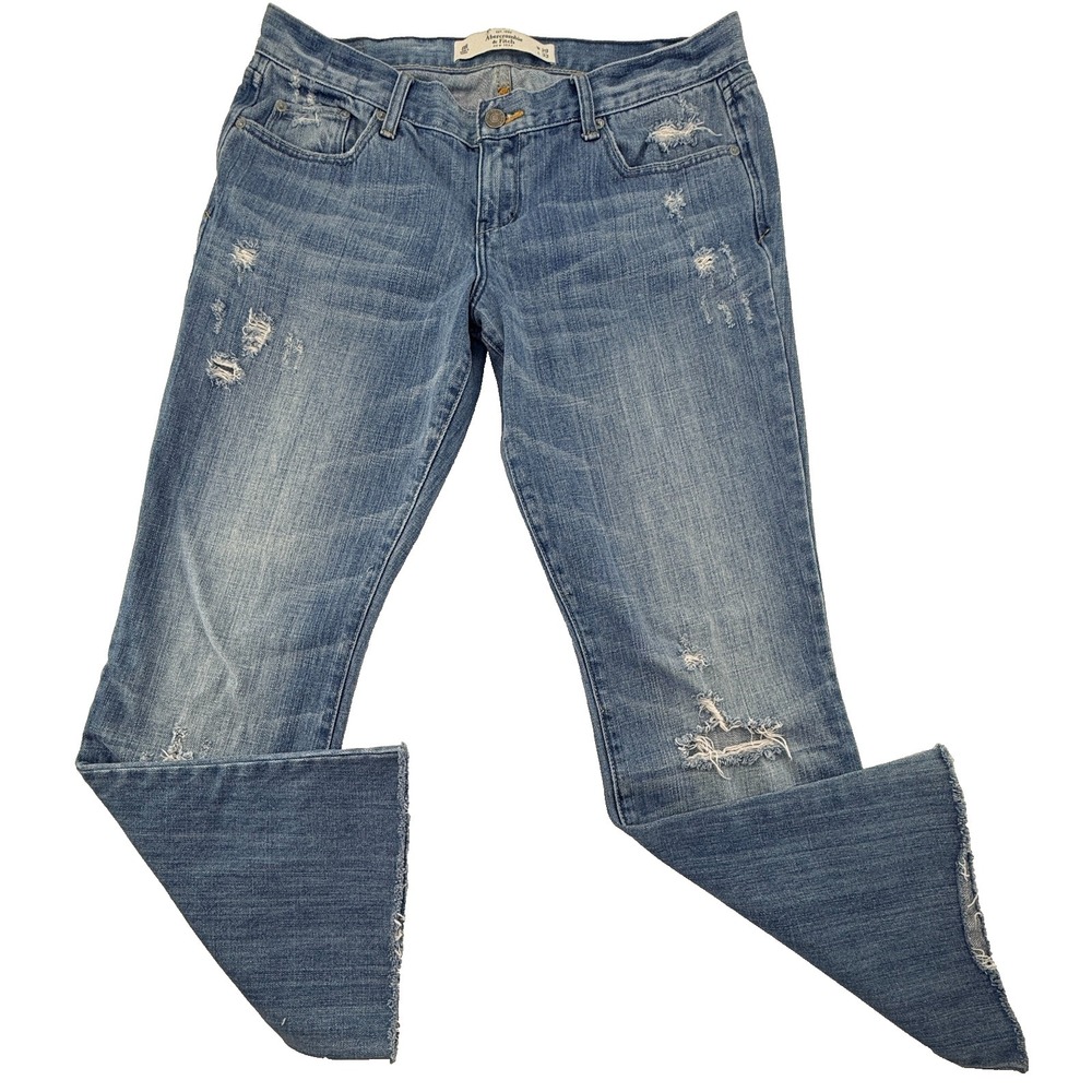 Abercrombie & Fitch Jeans 8R W29 Distressed Straight Crop Raw Hem Madison